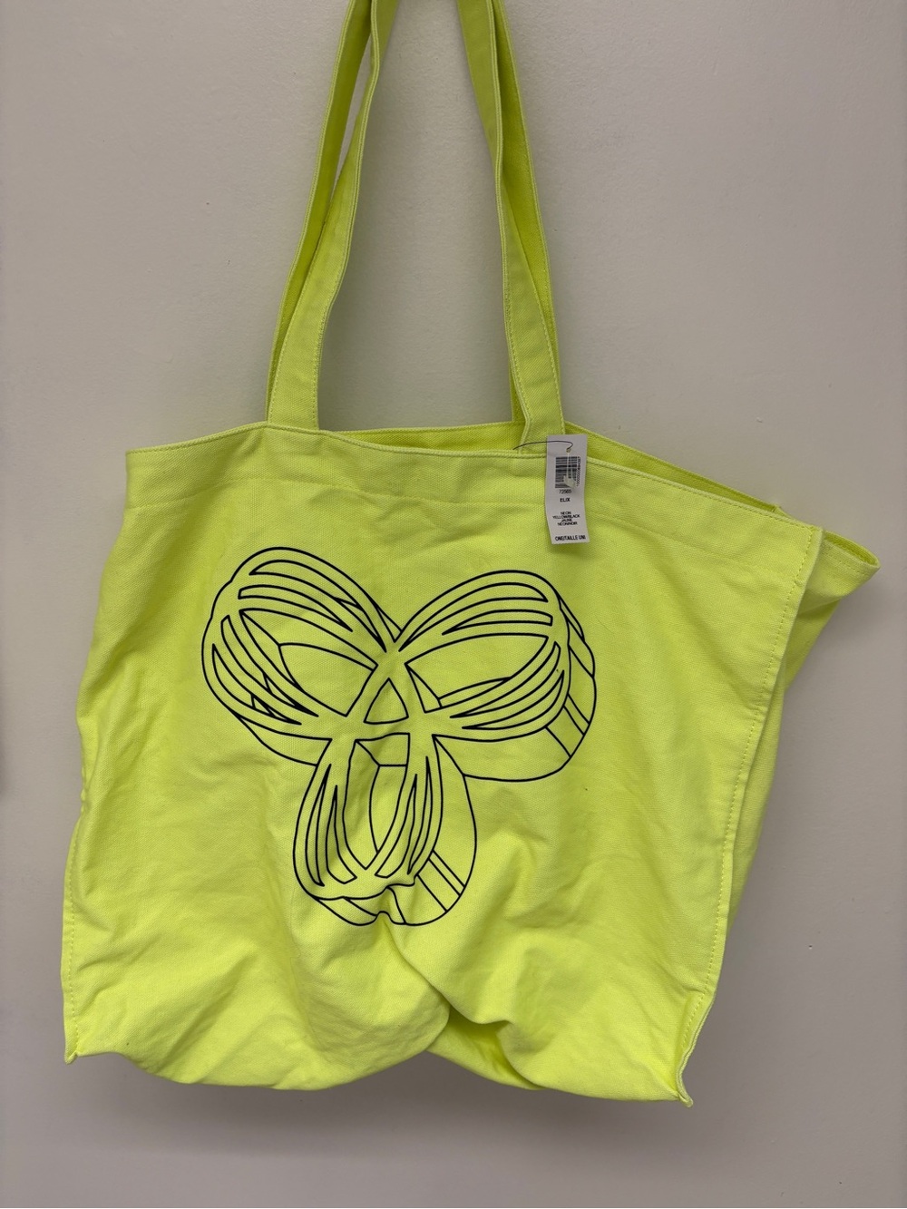 Aritzia TNA Limited Edition Neon Yellow Fabric Tote Bag